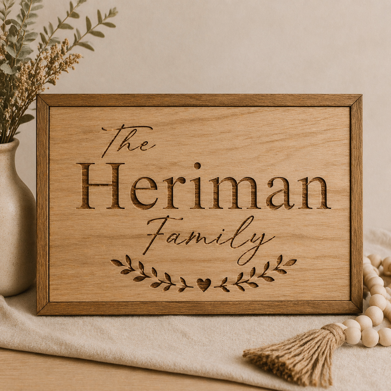 Custom Wooden Sign With Frame