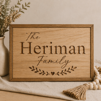 Custom Wooden Sign With Frame
